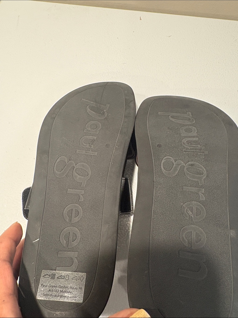 Paul Green Black Double-Strap Buckle Sandals - Picture 9 of 9